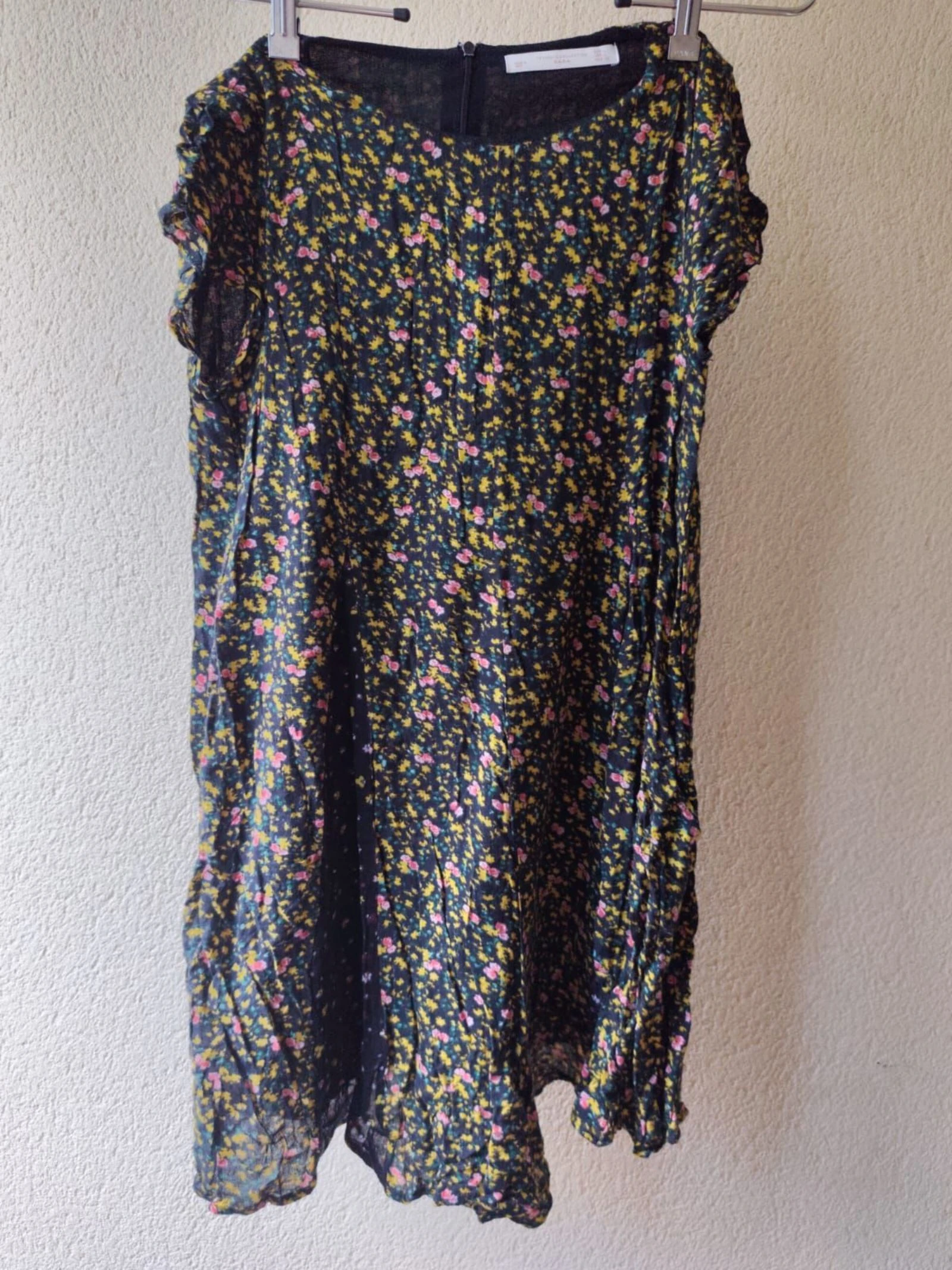 Vestido Zara Trafaluc floral bicolor boho talla L
